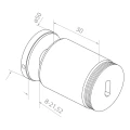 Soporte puntual para vidrio 10,38-17,52mm ø 50/30/m10x40 AISI304 sistema plano dorado 000-565 (2)