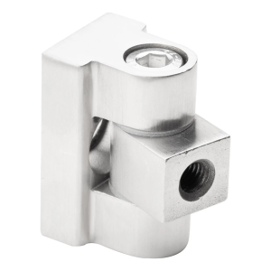 Bisagra 180° para soporte de cristal 45 x 45 x 26 mm sistema plano AISI304, satinado
