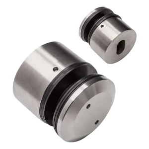 Soporte puntual para vidrio 8-16,76mm Ø 48/26/M10x38 AISI304 con llave sistema plano satinado