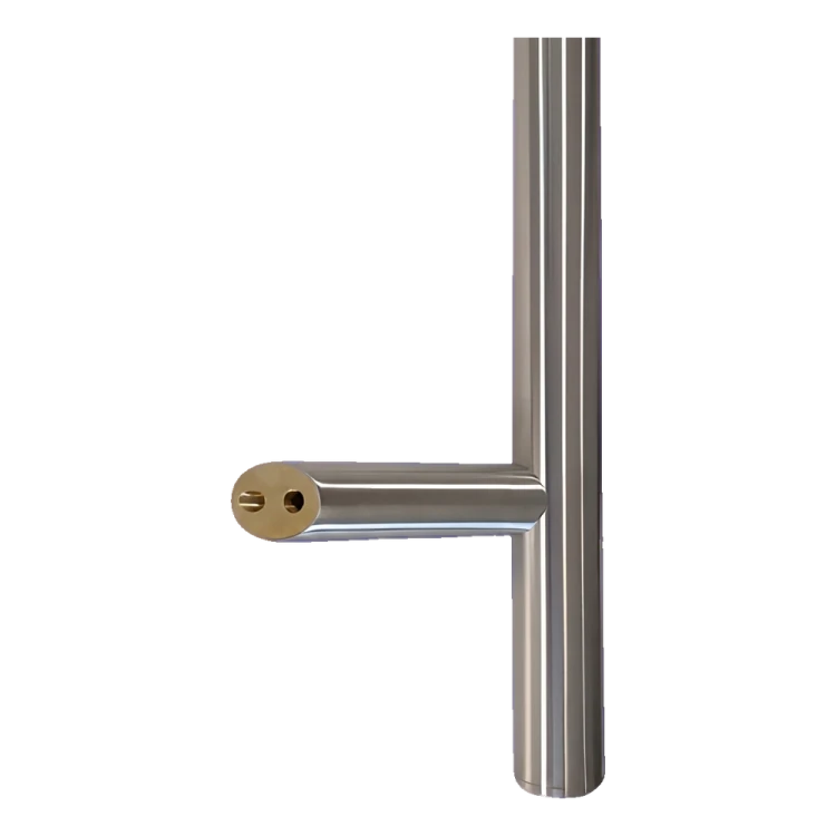 Tirador de puerta unilateral redondo ø32 × 1200 mm – acero AISI 304, satinado, montaje 45° 000-719 (2)