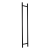PINOX tirador de puerta bilateral redondo negro Ø 32 x 1400 mm AISI 304 000-747 (1)
