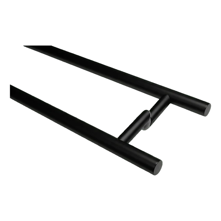 PINOX tirador de puerta bilateral redondo negro Ø 32 x 1400 mm AISI 304 000-747 (2)