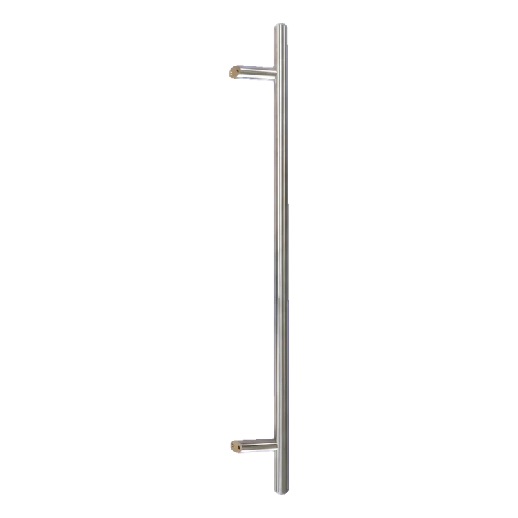 Tirador-antaba para puerta de una cara redondo 45° acero AISI 304 satinado 32×1000 mm 000-752 (1)