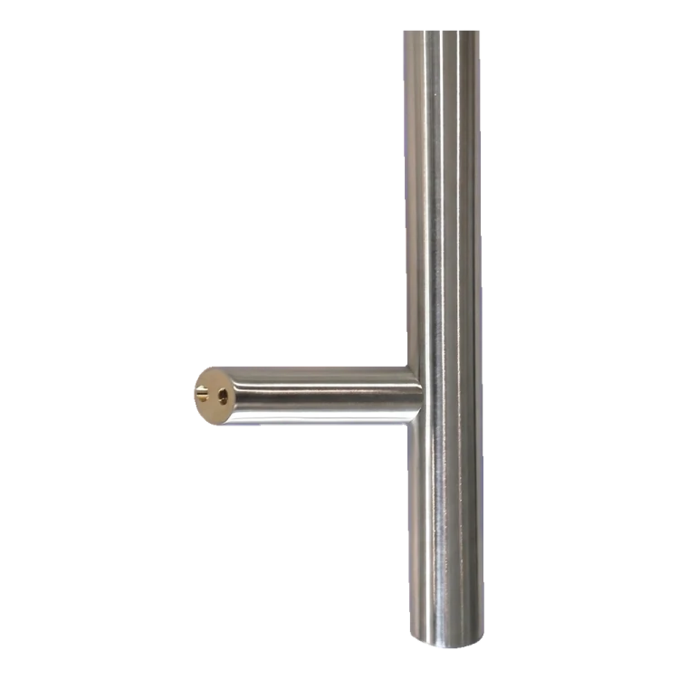 Tirador-antaba para puerta de una cara redondo 45° acero AISI 304 satinado 32×1000 mm 000-752 (2)