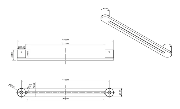 PSG tirador de puerta doble cara rectangular 90° acero negro 40×450 mm 000-768 (7)