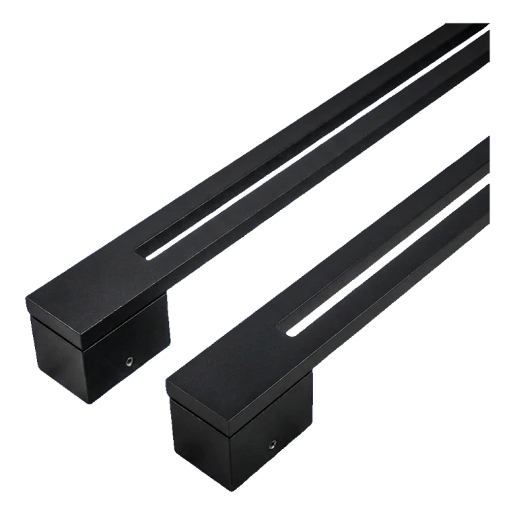PSG tirador de puerta bilateral rectangular 90° acero negro mate 40×478 mm 000-769 (2)