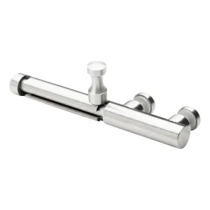 Pestillo para puerta de cristal de acero AISI 304 ø20 mm satinado – montaje por atornillado