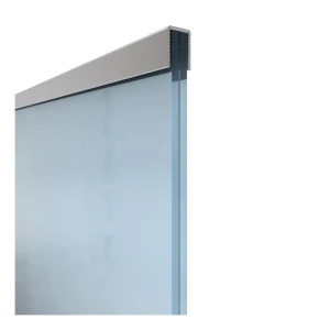 Kozza – sujeción de aluminio rectangular para vidrio 12–13,52 mm, anodizado mate, 5 m