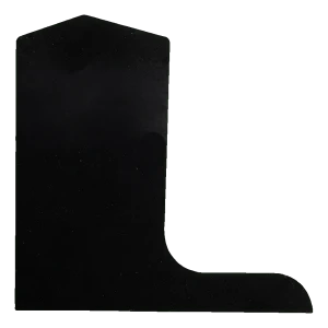 Tapa lateral izquierda Kozza para perfil de barandilla de cristal L KE105 – negra 120 mm