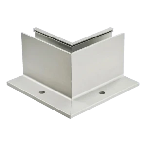 Perfil esquinero L interior de aluminio para barandillas completamente acristaladas 230×120×95 mm