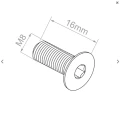 Tornillo de montaje con cabeza avellanada M8x16 A2 DIN 7991 – hexágono interior, acero inoxidable 000-818 (2)