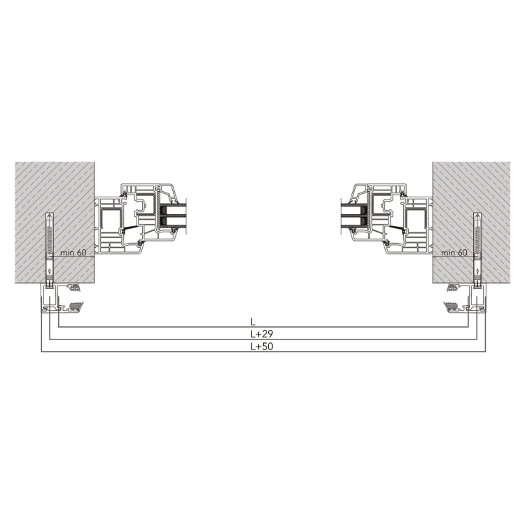 Kozza KB5000 – balcón francés completo de aluminio H1100 mm, sistema plano, anodizado mate 000-850 (8)