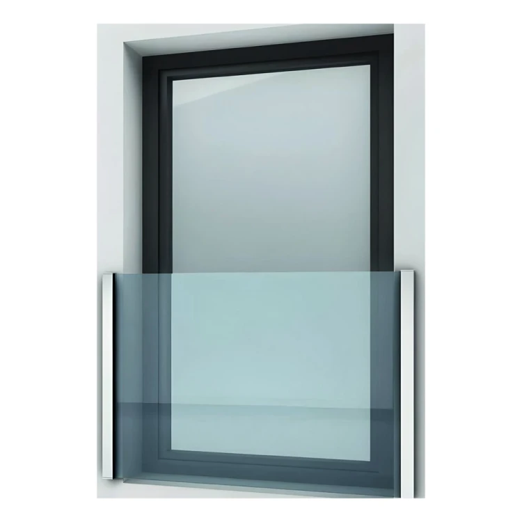 Kozza KB5000 – balcón francés completo de aluminio H1100 mm, sistema plano, anodizado mate 000-850 (10)