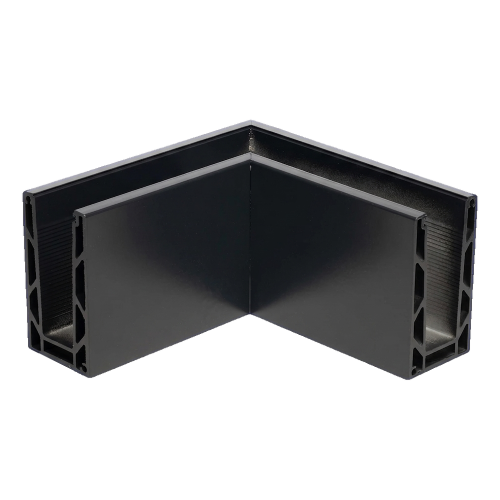 Kozza KE 100 – perfil U esquinero interior 90° para barandillas completamente acristaladas, gris oscuro 000-855 (1)
