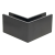 Kozza KE 100 – perfil U esquinero interior 90° para barandillas completamente acristaladas, gris oscuro 000-855 (2)