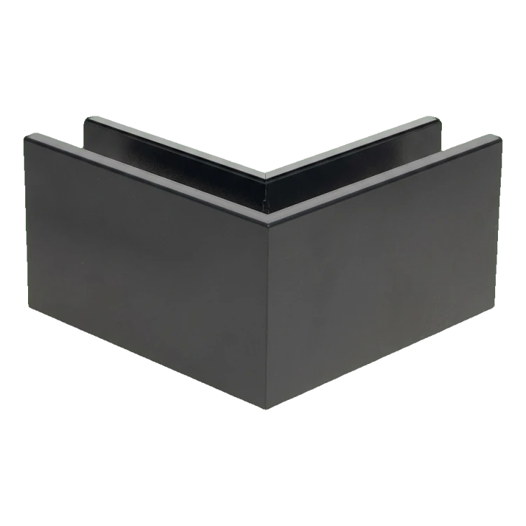 Kozza KE 100 – perfil U esquinero interior 90° para barandillas completamente acristaladas, gris oscuro 000-855 (2)