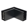 Kozza KE 100 – perfil U esquinero exterior 90° para barandillas de vidrio completo, gris oscuro RAL 7021 000-858 (1)