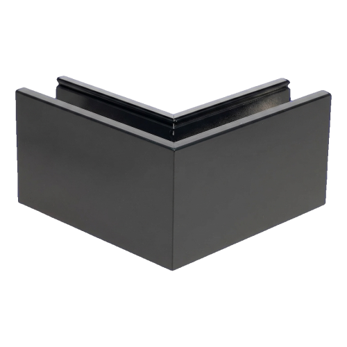 Kozza KE 100 – perfil U esquinero exterior 90° para barandillas de vidrio completo, gris oscuro RAL 7021 000-858 (2)