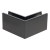 Kozza KE 100 – perfil U esquinero exterior 90° para barandillas de vidrio completo, gris oscuro RAL 7021 000-858 (2)
