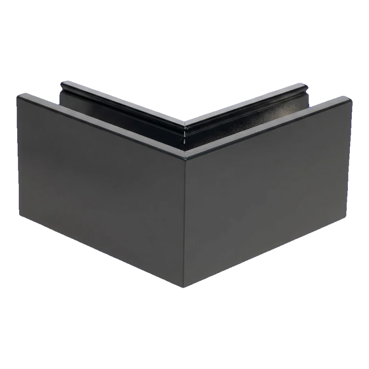 Kozza KE 100 – perfil U esquinero exterior 90° para barandillas de vidrio completo, gris oscuro RAL 7021 000-858 (2)