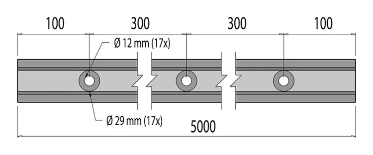 Kozza KE 100 – perfil U para barandillas de vidrio completas 5000 mm gris oscuro 000-862 (4)