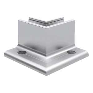 Kozza KE 105 – perfil L esquinero interior 90° para barandillas de cristal completo, aluminio, anodizado mate