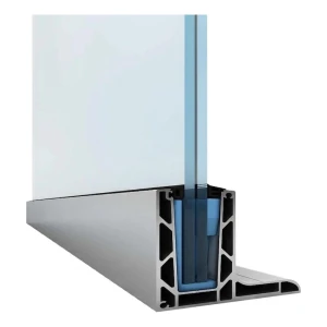 Kozza KE 105 – perfil de aluminio tipo L para barandillas de vidrio completo 5000 mm