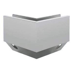 Kozza KE 120 – perfil U angular 90° para barandillas de cristal completo, exterior, fijación lateral