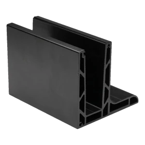 Kozza KE 105 – perfil de aluminio L para barandillas de cristal completo 5000 mm negro