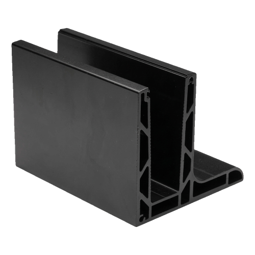 Kozza KE 105 – perfil de aluminio L para barandillas de cristal completo 5000 mm negro 000-872 (1)