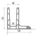 Kozza KE 105 – perfil de aluminio L para barandillas de cristal completo 5000 mm negro 000-872 (6)