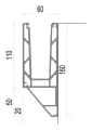 Kozza KE 120 – perfil U para barandillas de vidrio 5000 mm, montaje lateral 000-877 (8)