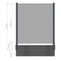 Poste esquinero barandilla 45x45x1283mm vidrio 8,72mm gris oscuro Kozza KR7500 000-890 (7)