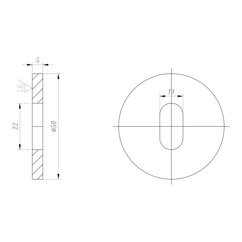 Separador PSG para rótulas puntuales ø 50 mm / 5 mm – agujero ovalado, AISI 304 satinado 000-896 (2)