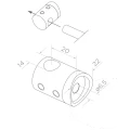 PSG soporte pasante para balaustrada para varilla fi 14 mm – tubo 42,4 mm AISI 304 satinado 000-905 (2)