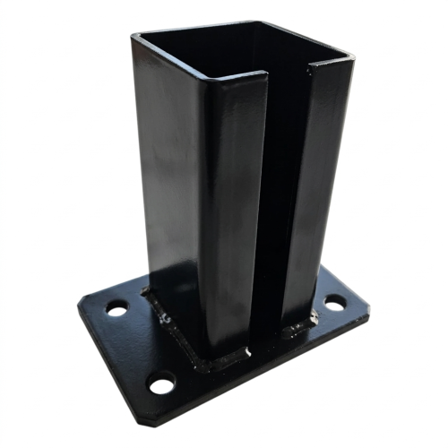 Base para poste de valla 80x80 mm 8 mm negro 000-786 (2)