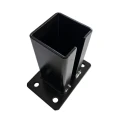 Base para poste de valla 80x80 mm 8 mm negro 000-786 (4)