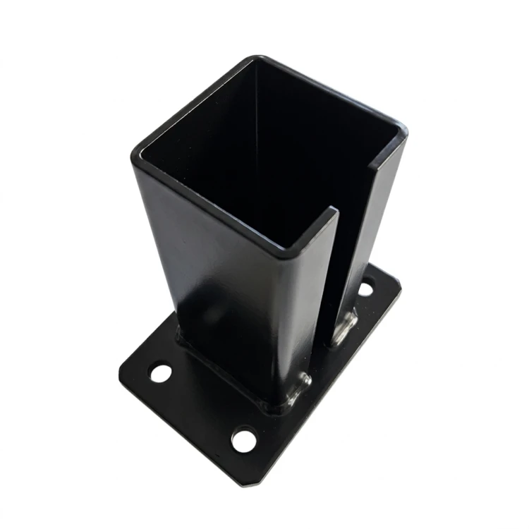 Base para poste de valla 80x80 mm 8 mm negro 000-786 (4)