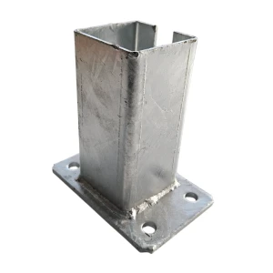 Base para poste de valla 80x80 mm 8 mm galvanizada