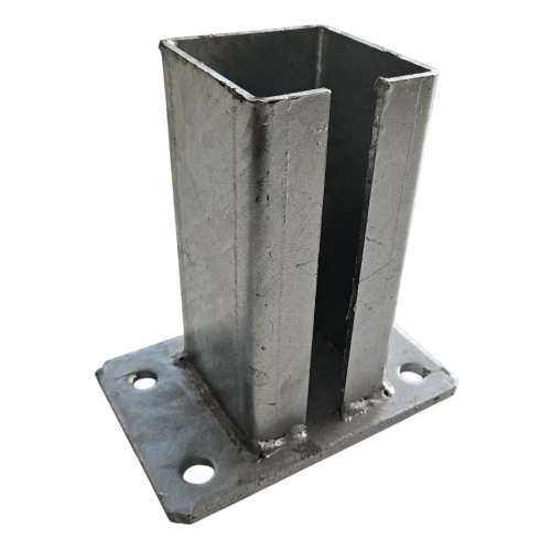Base para poste de valla 80x80 mm 8 mm galvanizada 000-785 (2)