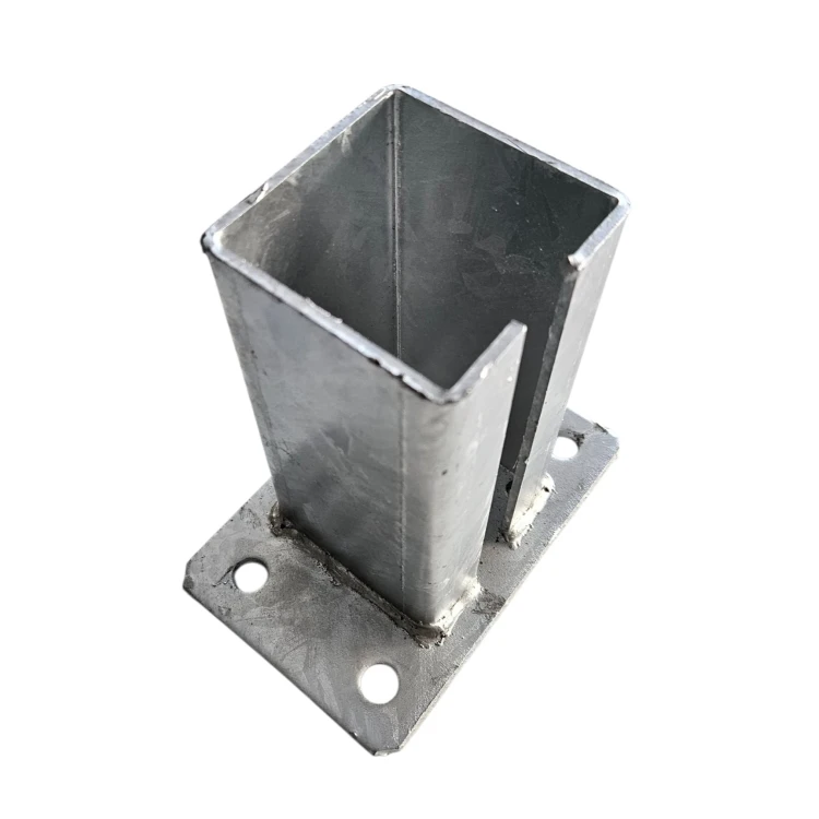 Base para poste de valla 80x80 mm 8 mm galvanizada 000-785 (4)