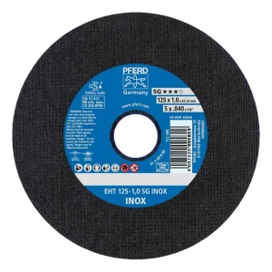 PFERD EHT 125-1.0 SG INOX – disco de corte para acero y acero inoxidable 125 × 1,0 mm paquete de 25 unidades