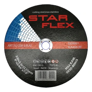 Disco de corte Star Flex para acero e INOX 230×2,0 mm plano Type 41