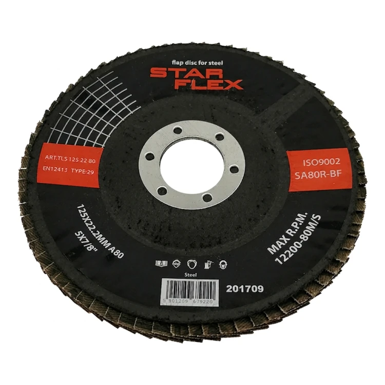 Star Flex disco de láminas curvado T29 125 mm para acero – granulación 80 000-973 (1)