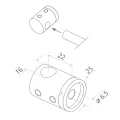 PSG soporte terminal izquierdo para barandilla para varilla ø 16 mm – AISI 304 satinado, montaje en superficie 000-983 (2)