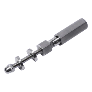 PSG soporte articulado para cable fi 6 mm – montaje a tubo 42,4 mm o superficie plana, AISI 304 satinado