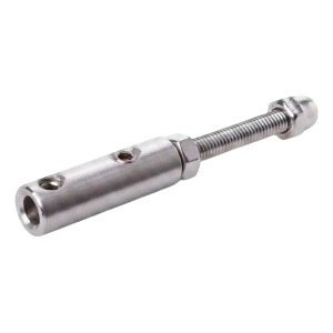 Soporte para cable ø 4–6 mm para barandilla – fijación a superficie, acero inoxidable AISI 304, satinado