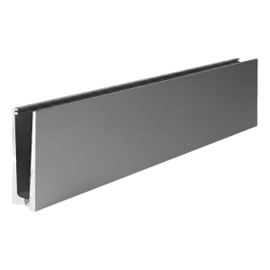 Perfil U de aluminio Kozza para barandillas de cristal completo 5000 mm – montaje desde arriba, satinado