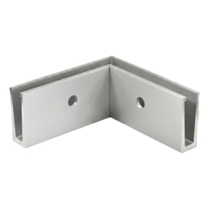 PSG perfil U esquinero interior 90° para barandillas de vidrio completo – montaje lateral, aluminio en bruto