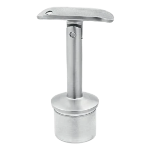 Soporte articulado encolado para pasamanos de barandilla 48,3 mm – acero inoxidable AISI 304 satinado